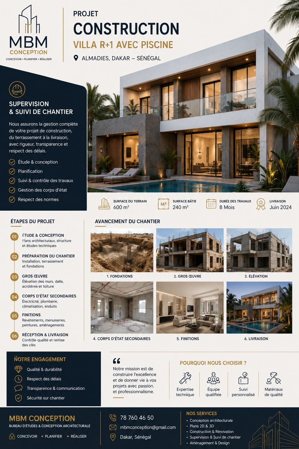Villa R+1 avec Piscine — Almadies, Dakar